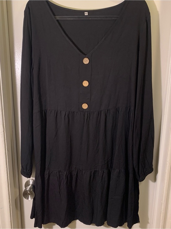 Tops - Black Button-Front Smock Top Size XL